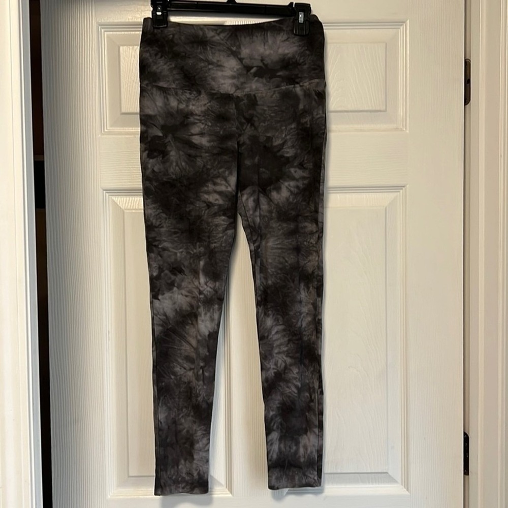 Rachel Zoe Tie Dye Leggings Women's Size S‎ Black Grey Stretch Yoga Pants